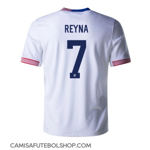 Camisa de time de futebol Estados Unidos Giovanni Reyna #7 Replicas 1º Equipamento Copa America 2024 Manga Curta